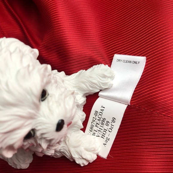 Banana Republic Red Double Breasted Short Italian Wool Coat - Picture 11 of 16